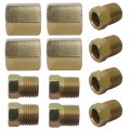 1 4 Brake Line 76-24 Inverted Flare Fittings Brass Unions For 1 4 Tube 7 16-24 Threads 12 Pc Kirake Line 76-24 Inverted Flare
