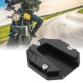 Motorcycle Extension Pad Support Plate Side Stand High Strength Aluminium Alloy Kickstand Accessory Black
