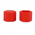 X Autohaux 20pcs 17mm Universal Red Silicone Car Wheel Nut Lug Hub Screw Rim Bolt Covers Dust Protection Tyres Caps