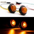 Autoxbert 3 4 Amber Round Led Trailer Side Marker Light 2pcs Yellow Truck Widers Waterproof Light For Rv Pickup Camper Atv Utv