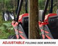Sautvs Adjustable Wider Rearview Side Mirrors For Kawasaki Teryx4 Folding Clear Rear View Teryx 800 2016-2023 Accessories 2pcs