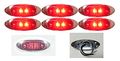 Long Haul 4 X 1 5 Red Led Surface Mount Clearance Marker Identification Lights With Chrome Bezel Oval Oblong Trucks Trailers 6 