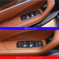 Yiwang Car Door Window Lift Switch Button Trim 4pcs Accessories For Maserati Levante 2016 2018 Ghibli 2014-2016 Quattroporte