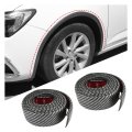 Carbon Fiber Wheel Eyebrow Protector 2pcs Universal Rubber Trim Sticker For Car Door Trunk Hood Flexible Pvc Protective Guards 