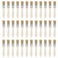 Uxcell 36pcs 1 Inch Paint Brush Natural Bristle Flat Edge With Wood Handle Wall Treatment Tool For Varnishes Glues