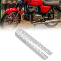 Motorcycle Exhaust Heat Shield Universal Fit For 20mm To 70mm Pipes With Stainless Steel Clamps Silver Qs33534 