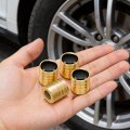 Ford Maverick In-black On Golden Cylinder-style Premium Aluminum Tire Valve Stem Caps -set Of 4 Official Licensed 