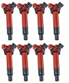 Ena Set Of 8 Red Ignition Coil For Lexus Toyota Sc430 G70 4runner Sequoia Tundra Gs430 Lx470 Land Cruiser Ls430 98 99 00 01 02 