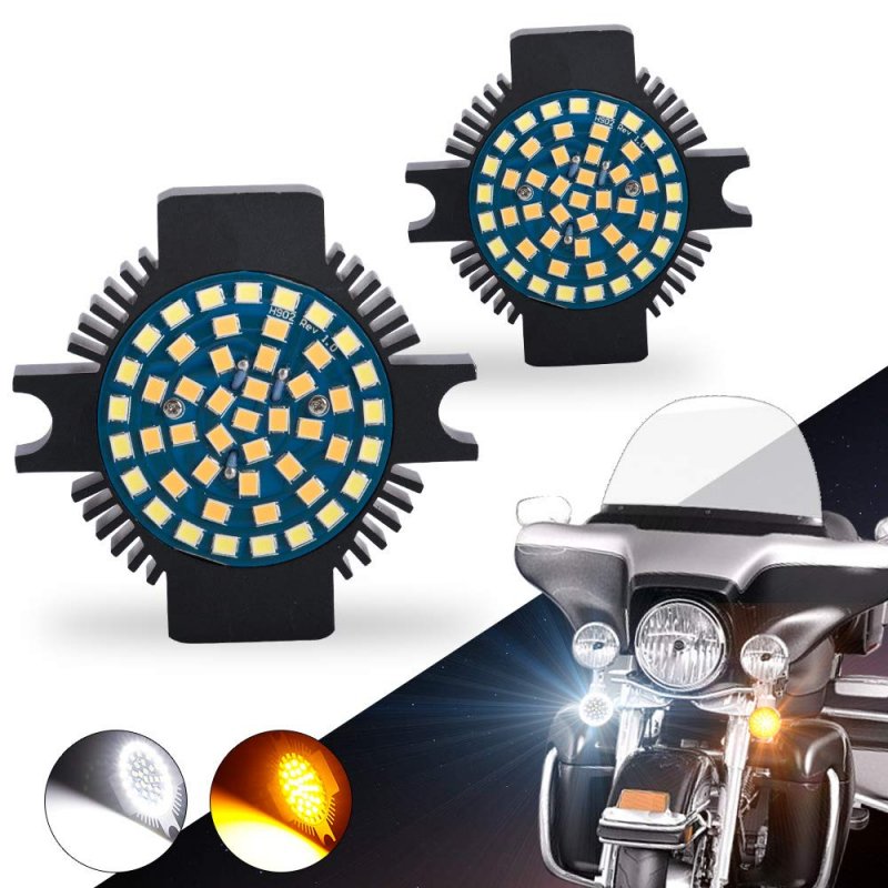 Sunpie Motorcycle Led Turn Signal Flat Style For 1986-2023 Electra Glide Road King Heritage Softail Classic White And Amber