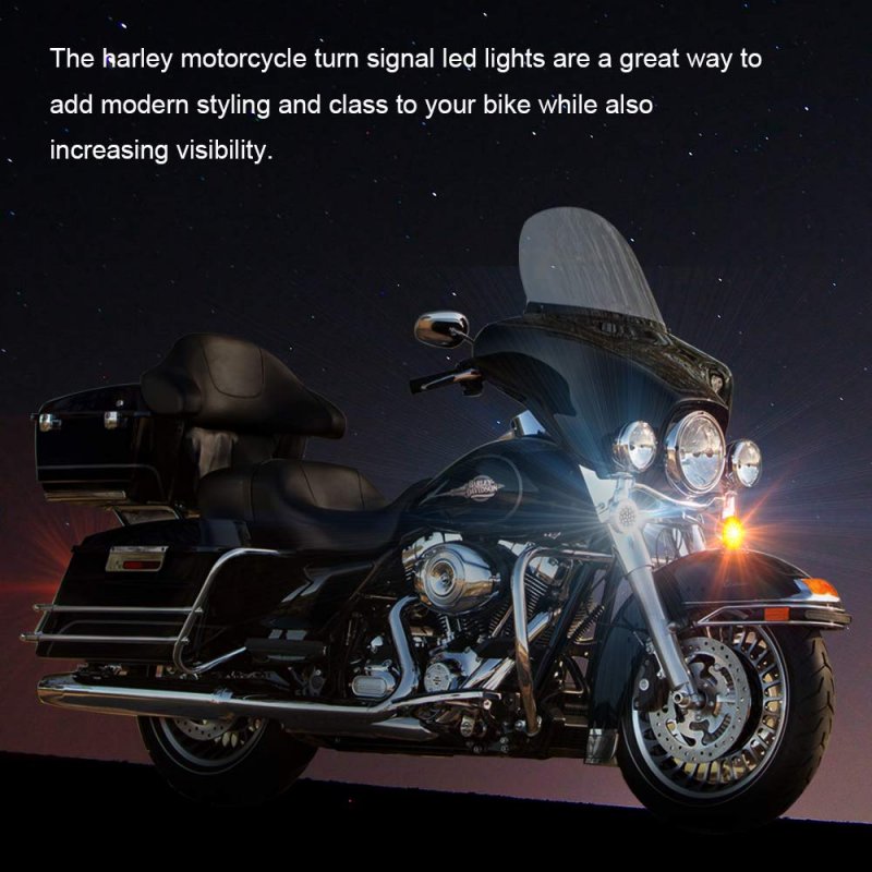 Sunpie Motorcycle Led Turn Signal Flat Style For 1986-2023 Electra Glide Road King Heritage Softail Classic White And Amber