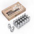 20pcs Silver Chrome Bullet Style Lug Nuts 7 16x20 Thread Size 1 8 Inch Length Cone Taper Acorn Seat Compatible With Buick Chevy
