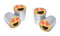 Elektroplate Heart Eyes Smiley Face Matte Chrome Aluminum Tire Valve Stem Caps Universal Fit For Cars Bikes Trucks Rvs 