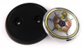 Demolay Mason Masonic Flag Car Truck Black Round Grill Badge 3 5 Grille Chrome Emblem
