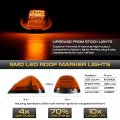 Vipmotoz 5pc Full Led Amber Roof Cab Clearance Running Lights Compatible With 1999-2016 Ford F250 Super Duty F350 F450 E150