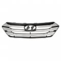 Kuafu Front Bumper Upper Grille Compatible With 2013-2016 Hyundai Santa Fe Sport Replacement For Hy1200163 Grill Chrome Painted