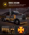 Partsam 5pcs 2 Inch Cross Amber Led Side Marker Clearance Lights With 2 Bullet Plugs Ip67 Waterproof For 12v-24v Trailer Truck