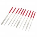 140mmx3mm Engraving Carving Tool Plastic Grip Diamond Files Set 10 Pcs 