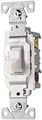 Eaton Cs320w 20-amp 120 277-volt Commercial Grade 3-way Compact Toggle Switch With Side Wiring White Finish 