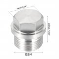 Uxcell G3 4 Male Outer Hex Head Plug 304 Stainless Steel Solid Thread Corrosion Resistant Bung Pipe Fitting 2pcs