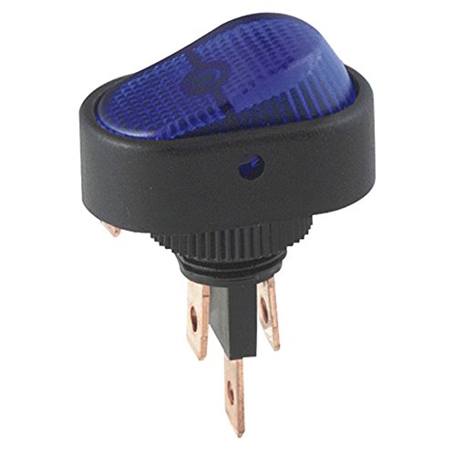 Esupport 12v 30a Car Auto Heavy Duty Blue Led Light Push Button Rocker Toggle Switch On Off Spst 3 Pin Control Pack Of 5