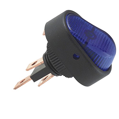 Esupport 12v 30a Car Auto Heavy Duty Blue Led Light Push Button Rocker Toggle Switch On Off Spst 3 Pin Control Pack Of 5