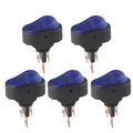 Esupport 12v 30a Car Auto Heavy Duty Blue Led Light Push Button Rocker Toggle Switch On Off Spst 3 Pin Control Pack Of 5