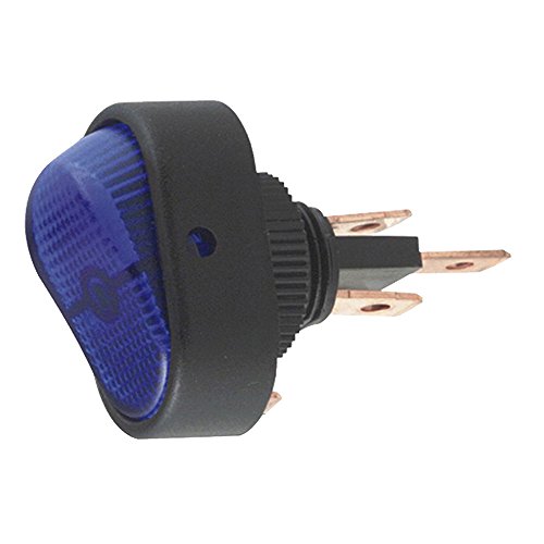 Esupport 12v 30a Car Auto Heavy Duty Blue Led Light Push Button Rocker Toggle Switch On Off Spst 3 Pin Control Pack Of 5