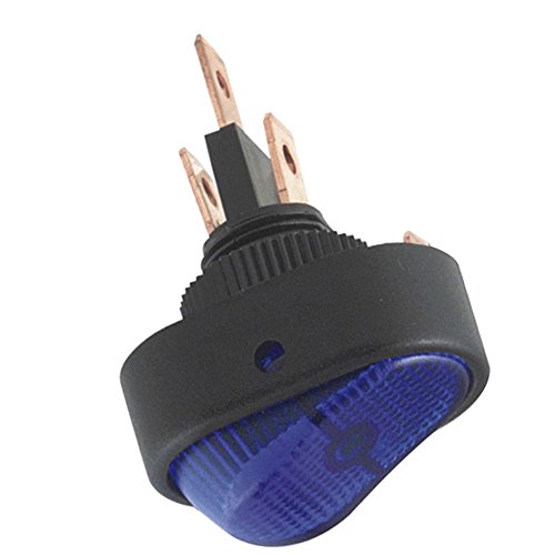 Esupport 12v 30a Car Auto Heavy Duty Blue Led Light Push Button Rocker Toggle Switch On Off Spst 3 Pin Control Pack Of 5