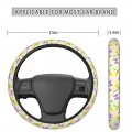 Fehuew Abstract Colorful Butterfly Dragonflies Steering Wheel Cover For Women Girls 15 Inch Universal Auto Car Anti Slip Wrap