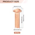 30 Pcs 13 64 X 5 8 Round Head Copper Solid Rivets Fasteners