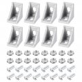 8set Inside Corner Bracket Gusset Kits 28x28x20mm 2028 Angle Connector For European 2020 Series Aluminum Profile Silver 16 X 