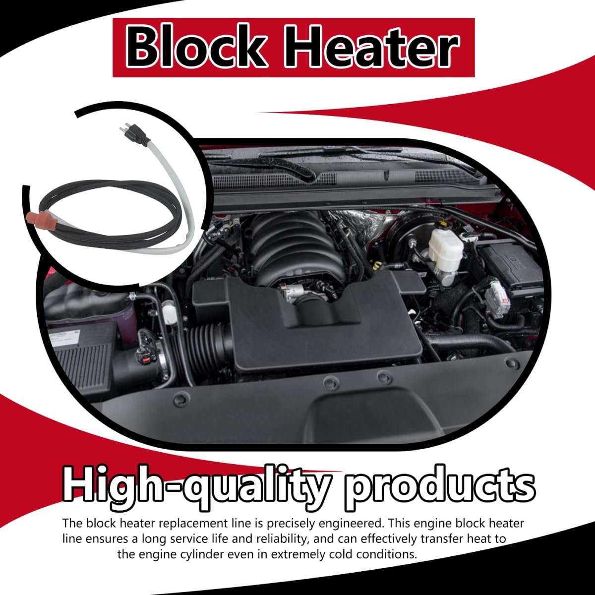 Engine Block Heater Cord For Chevrolet Silverado 2500 Hd 3500 And Gmc Sierra Fits Duramax 6 6l Diesel Engines 2001 To 2018