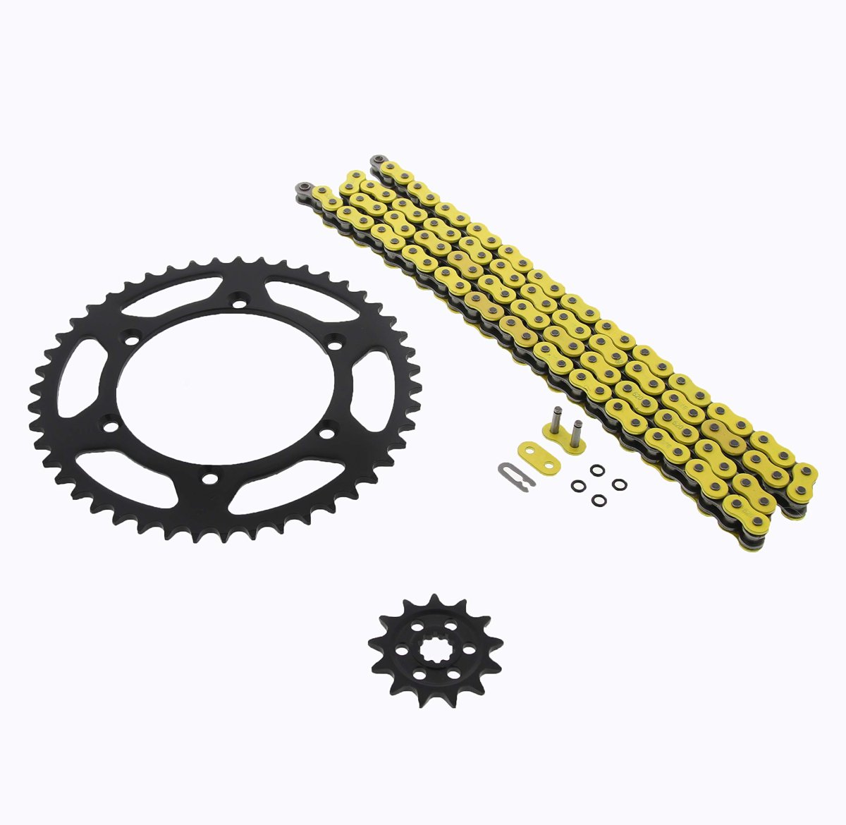 Kawasaki Kx250f 2004 2005 Yellow O Ring Chain And Sprocket Kit 13 47 Tooth Steel Sprockets 114l