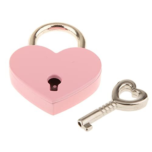 3 Pcs Small Metal Heart Shaped Padlock Mini Lock With Key For Jewelry Storage Box Diary Book Pink