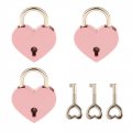 3 Pcs Small Metal Heart Shaped Padlock Mini Lock With Key For Jewelry Storage Box Diary Book Pink