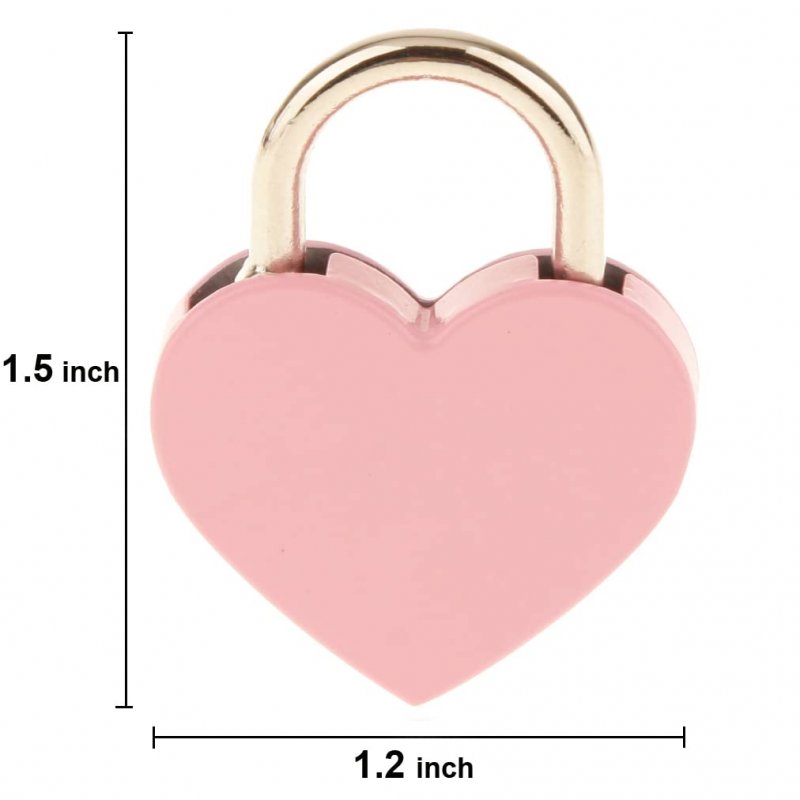 3 Pcs Small Metal Heart Shaped Padlock Mini Lock With Key For Jewelry Storage Box Diary Book Pink