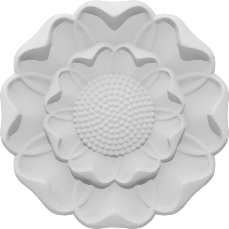 Ekena Millwork Rosc025x5shbuf W X 2 1 2 3 8 P Standard Small Shelby Flower Rosette White
