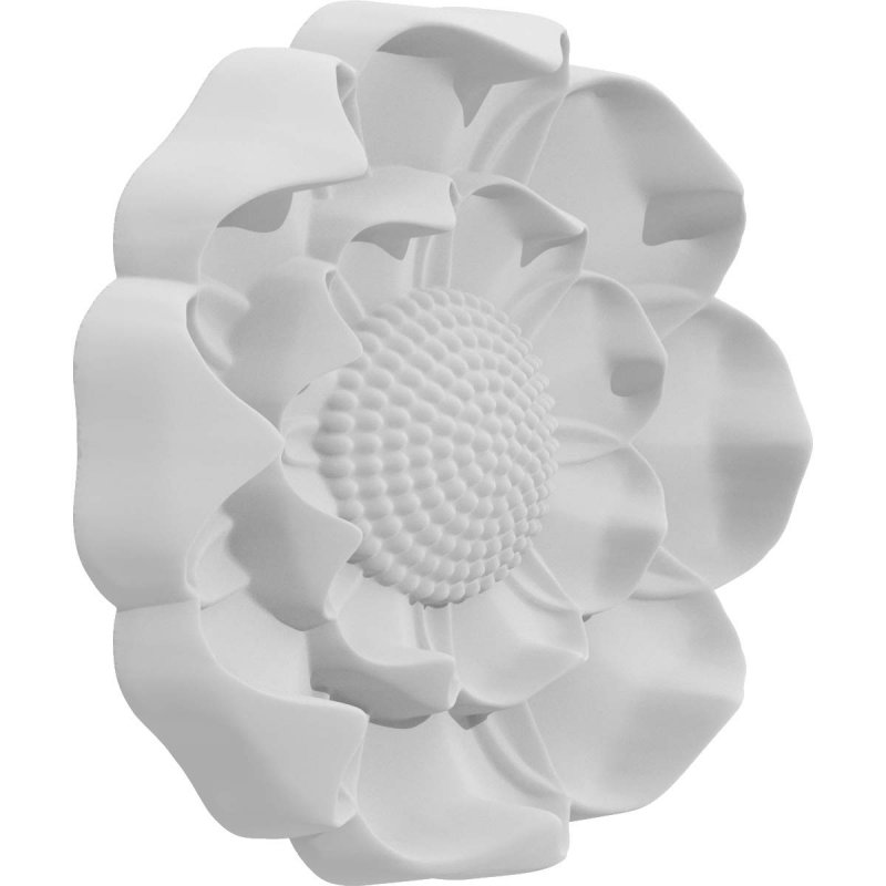 Ekena Millwork Rosc025x5shbuf W X 2 1 2 3 8 P Standard Small Shelby Flower Rosette White