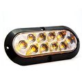 2 Pack Of Long Haul Clear Amber 6 Oval Surface Mount Stop Tail Turn Led W Black Bezel 