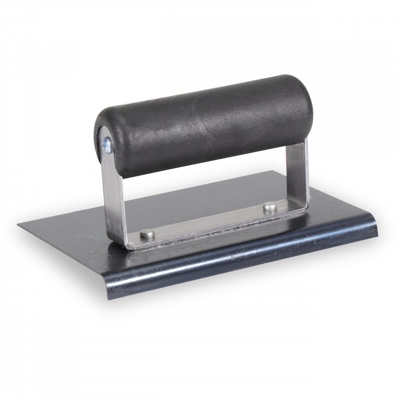 Qlt Blue Steel Hand Edger For Concrete Slab 9 X 6 In Plastic Handle 3 8 Radius 1 2 Lip Ce546bp