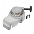 1 Set Aluminum Alloy Pull Recoil Start With Screws For 47cc 49cc Mini Pocket Dirt Bike Minimoto Atv Quad Scooter Silver Tone 