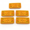 Waterpoof 5 Sealed Marker Led Amber Lights Compatible With Volvo Freightliner Roof Cab Truck Mount Semi Trailer Camper Bus