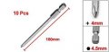 Uxcell Magnetic 4 5mm Ph1 Phillips Cross Head Screwdriver Bits 100mm Long 10 Pcs