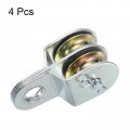 Uxcell 4pcs 86mm Single Pulley Block Iron Hanging Wire Towing Wheel Cable Rope Runner Roller In Zinc Plated