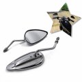 Httmt- Chrome Classic Teardrop Racing Mirrors For H-d Street Glide Road P N Mt395-cd 