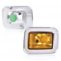 G-plus New Front Clear Chrome Parking Signal Light Set Compatible With 2003-2008 Hummer H2 2005-2008 Sut Amber Lens
