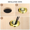 4pcs Cable Hole Cover 1-3 8 Inch 35mm Abs Office Desk Wire Cord Grommet Organizer For Desktop Gold
