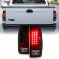 Akkon For 97-03 Ford F150 99-07 F250 350 450 550 Superduty Pickup Truck Styleside Model Black Led Tail Lights Brake Lamps 