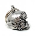 Motorcycle Helmet Skull Biker Bell Accessory Or Key Chain For Luck 