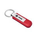 Jeep Willys Star Red Pu Leather Strap Silver Metal Bar Key Chain Official Licensed 3 75 In X 1 Modern Style